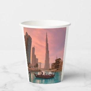 Burj Khalifa Boat Lake Cityscape                   Paper Cups