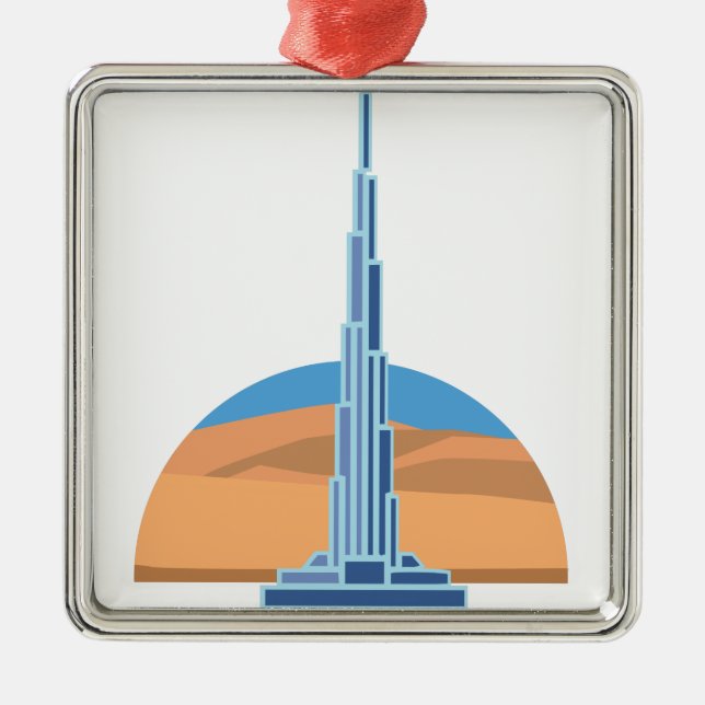 Burj Khalifa Dubai Metal Tree Decoration (Front)