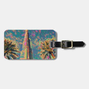 Burj Khalifa painting Luggage Tag