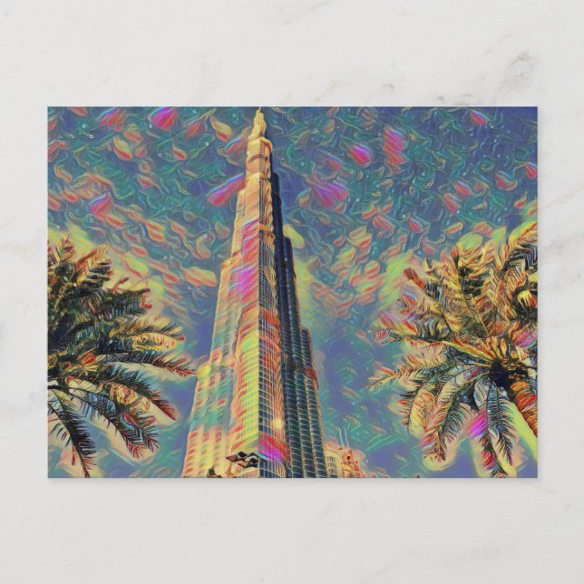 Burj Khalifa painting Postcard (Front)