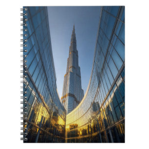 Burj Khalifa Reflections Notebook – Dubai Skyline 