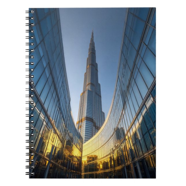 Burj Khalifa Reflections Notebook – Dubai Skyline  (Front)