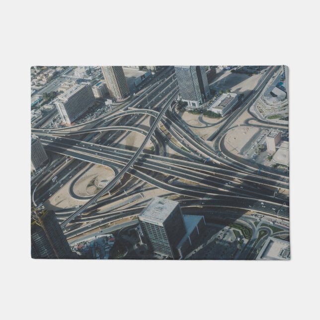 Burj Khalifa road view,Dubai Doormat (Front)