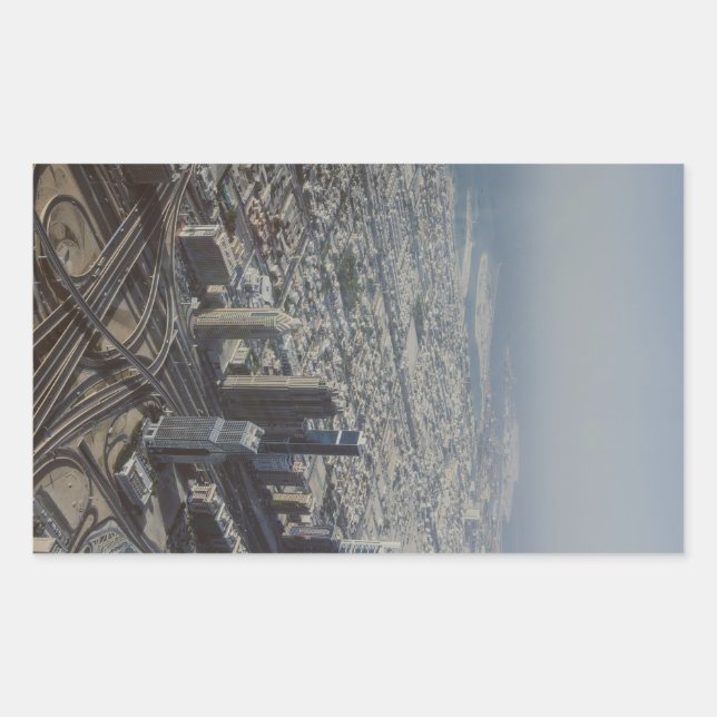 Burj Khalifa view, Dubai Rectangular Sticker (Front)