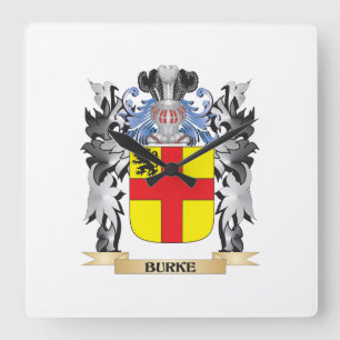 Burke Coat of Arms - Family Crest Square Wall Clock