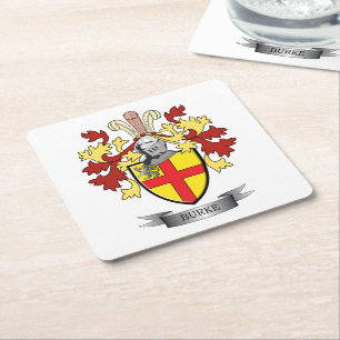 Burke Coat of Arms Square Paper Coaster