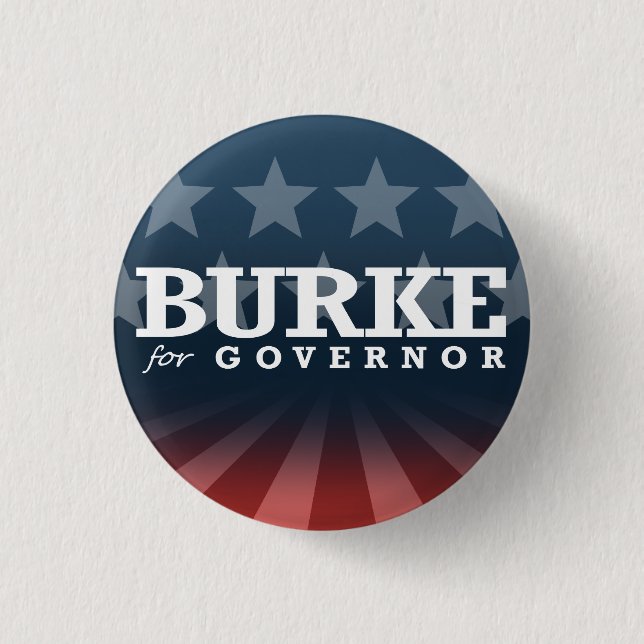 BURKE FOR GOVERNOR 2014 3 CM ROUND BADGE (Front)
