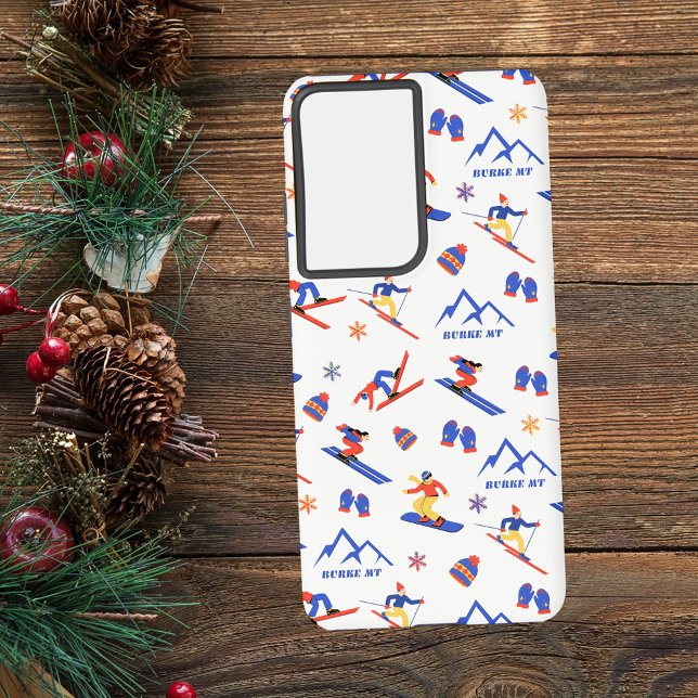 Burke Mountain Vermont Ski Snowboard Pattern Samsung Galaxy S21 Ultra Case (Creator Uploaded)