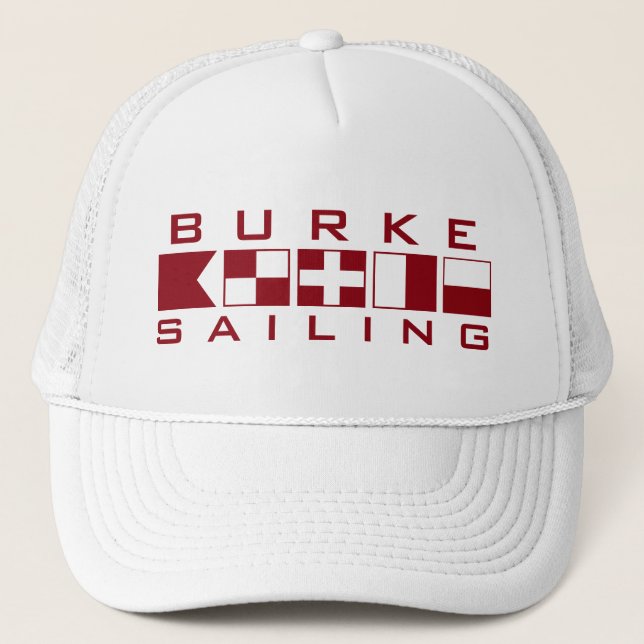 Burke Sailing Nautical Flags Trucker Hat (Front)