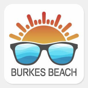 Burkes Beach South Carolina Sunglasses Square Sticker