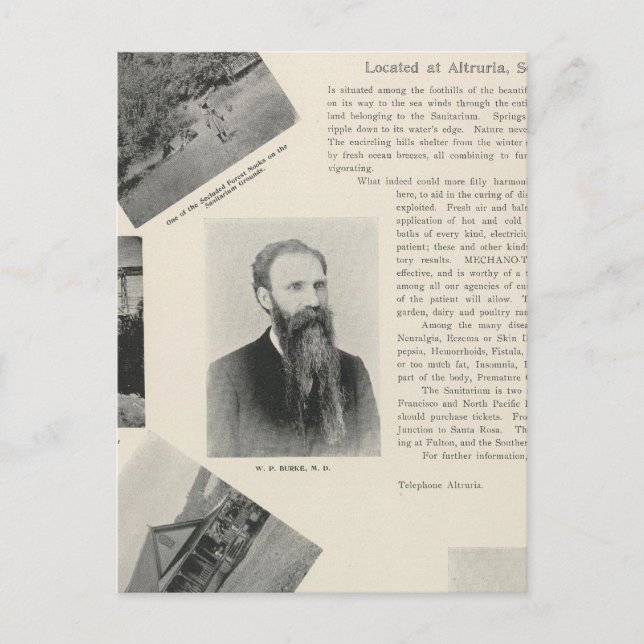 Burke's Sanitorium, California Postcard (Front)