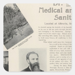 Burke's Sanitorium, California Square Sticker