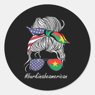 Burkina Faso American Burkina Faso Flag Classic Round Sticker