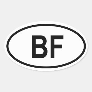 Burkina Faso "BF" Oval Sticker