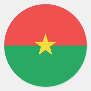 Burkina Faso Fisheye Flag Sticker