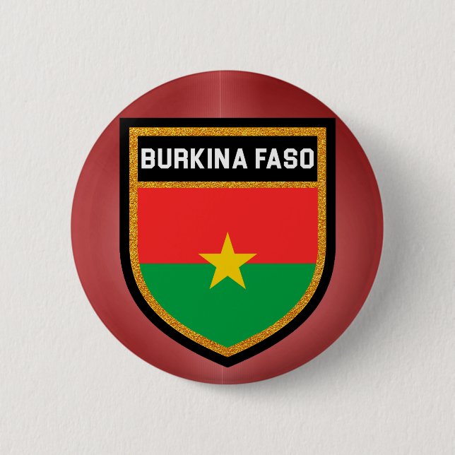 Burkina Faso Flag 6 Cm Round Badge (Front)