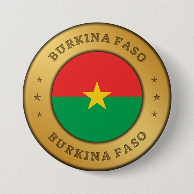 Burkina Faso Flag 7.5 Cm Round Badge (Front)