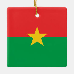 Burkina Faso Flag Ceramic Ornament