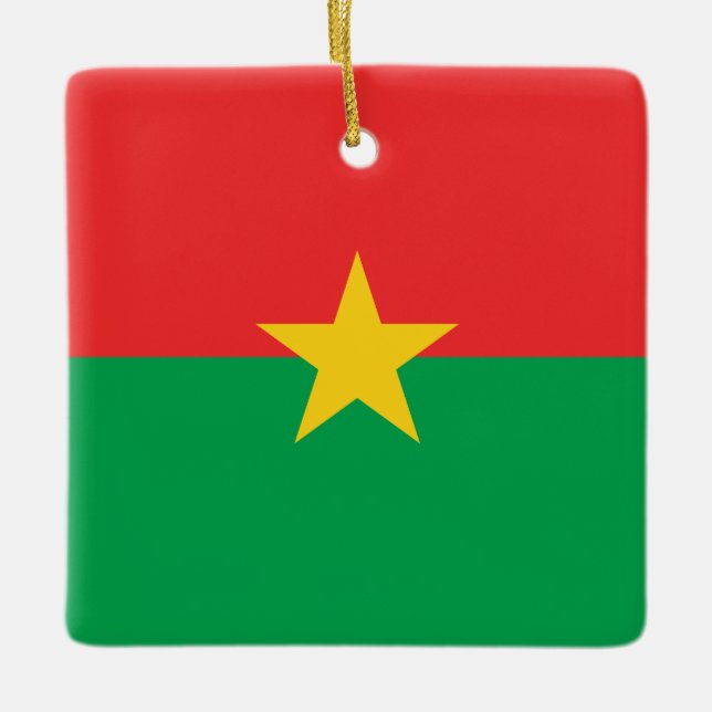 Burkina Faso Flag Ceramic Ornament (Front)