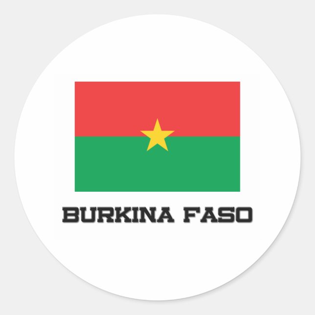 Burkina Faso Flag Classic Round Sticker (Front)
