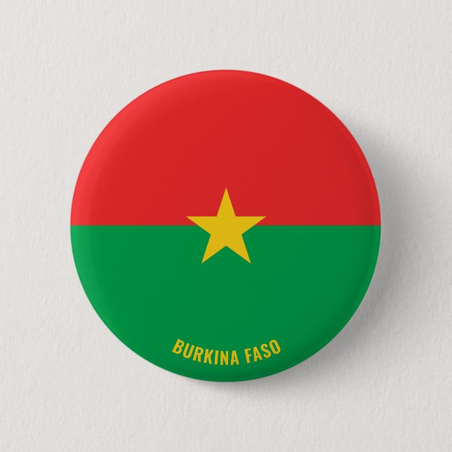 Burkina Faso Flag Cute Patriotic 6 Cm Round Badge (Front)