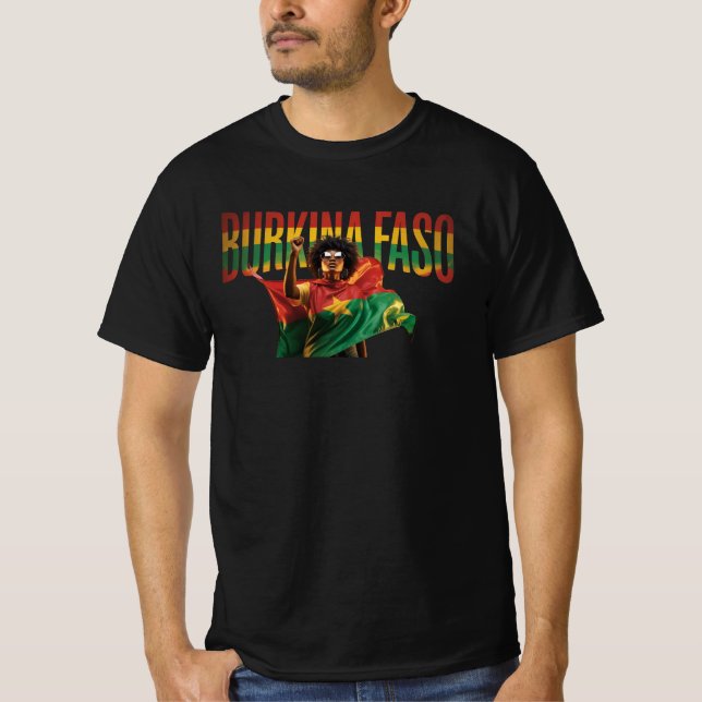 Burkina Faso Flag Design - Great Way To Show  T-Shirt (Front)