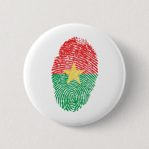 Burkina Faso Flag Fingerprint Country Pride 6 Cm Round Badge
