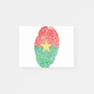 Burkina Faso Flag Fingerprint Country Pride Post-it Notes