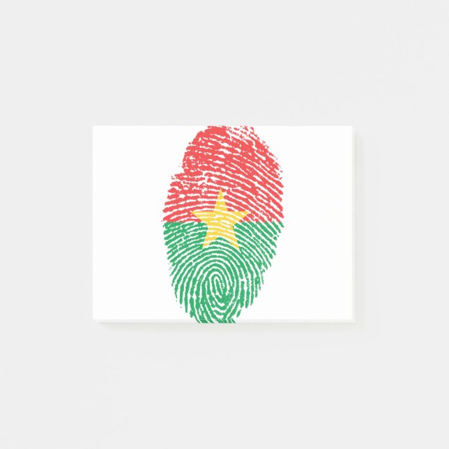 Burkina Faso Flag Fingerprint Country Pride Post-it Notes (Front)