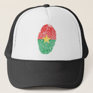 Burkina Faso Flag Fingerprint Country Pride Trucker Hat