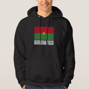 Burkina Faso Flag Grunge Vintage Souvenir Burkina Hoodie