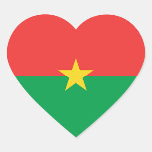 Burkina Faso Flag Heart Sticker