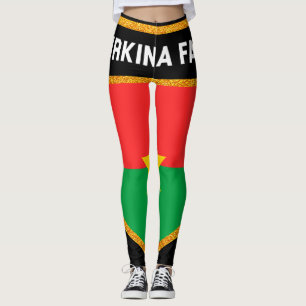 Burkina Faso Flag Leggings