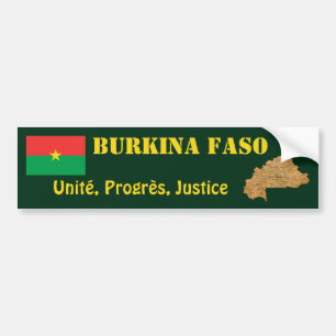 Burkina Faso Flag + Map Bumper Sticker