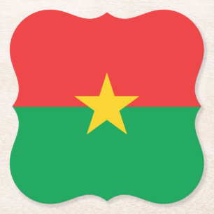 Burkina Faso Flag Paper Coaster