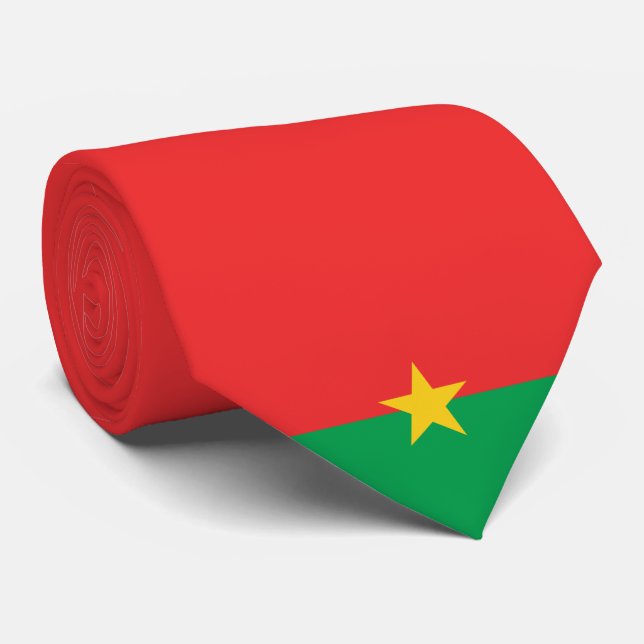 Burkina Faso Flag Tie (Rolled)