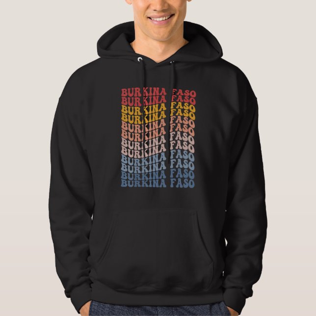 Burkina Faso Groovy Retro Burkinabé Hoodie (Front)