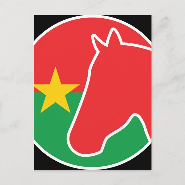Burkina Faso Horse Burkinabe National Animal Flag Postcard (Front)