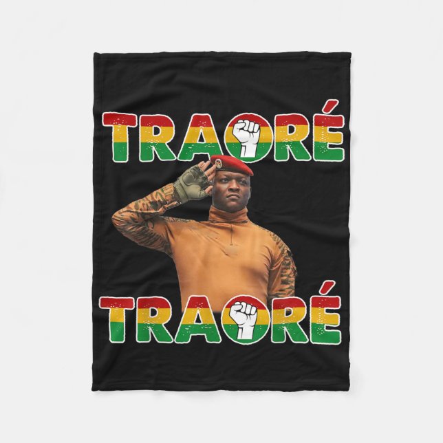 Burkina Faso - Ibrahim Traoré _ Thomas Sankara  Fleece Blanket (Front)