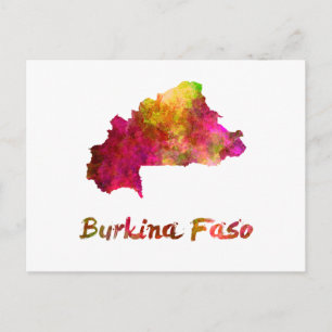 Burkina Faso in watercolor 2 Postcard