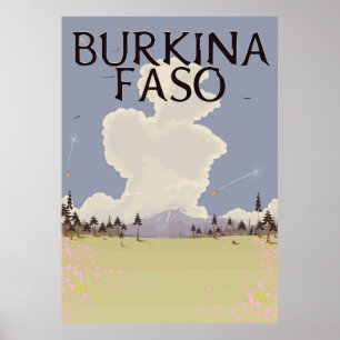 Burkina Faso landscape travel poster print