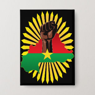 Burkina Faso Map, Flag and Revolution Fist