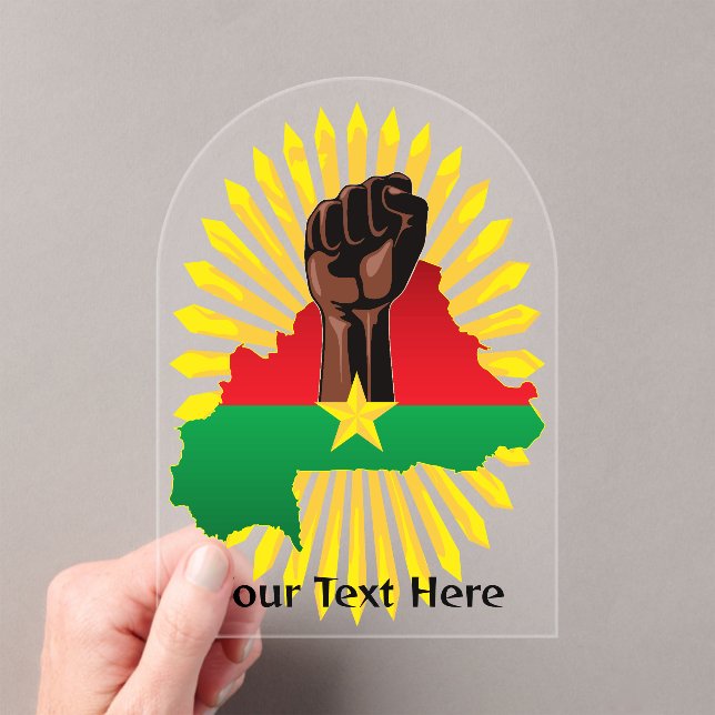 Burkina Faso Map, Flag and Revolution Fist Acrylic Invitations (Insitu (Handheld))