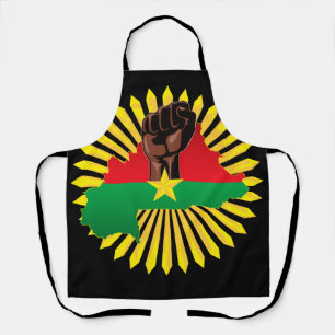 Burkina Faso Map, Flag and Revolution Fist Apron