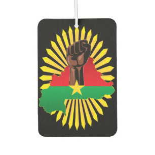 Burkina Faso Map, Flag and Revolution Fist Car Air Freshener