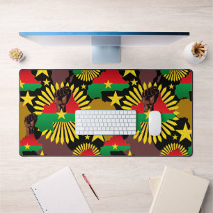 Burkina Faso Map, Flag and Revolution Fist Desk Mat