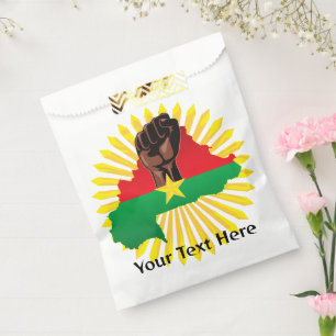 Burkina Faso Map, Flag and Revolution Fist Favour Bag