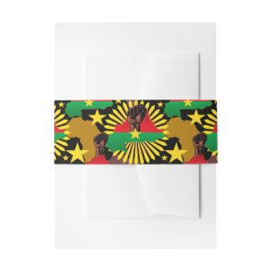 Burkina Faso Map, Flag and Revolution Fist Invitation Belly Band