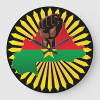 Burkina Faso Map, Flag and Revolution Fist