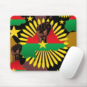 Burkina Faso Map, Flag and Revolution Fist Mouse Pad